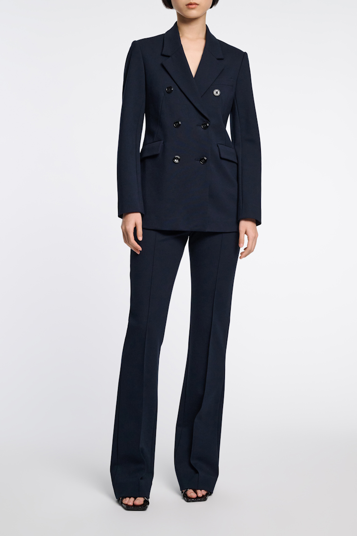 Dorothee Schumacher FLARED PANTS IN PUNTO MILANO dark navy