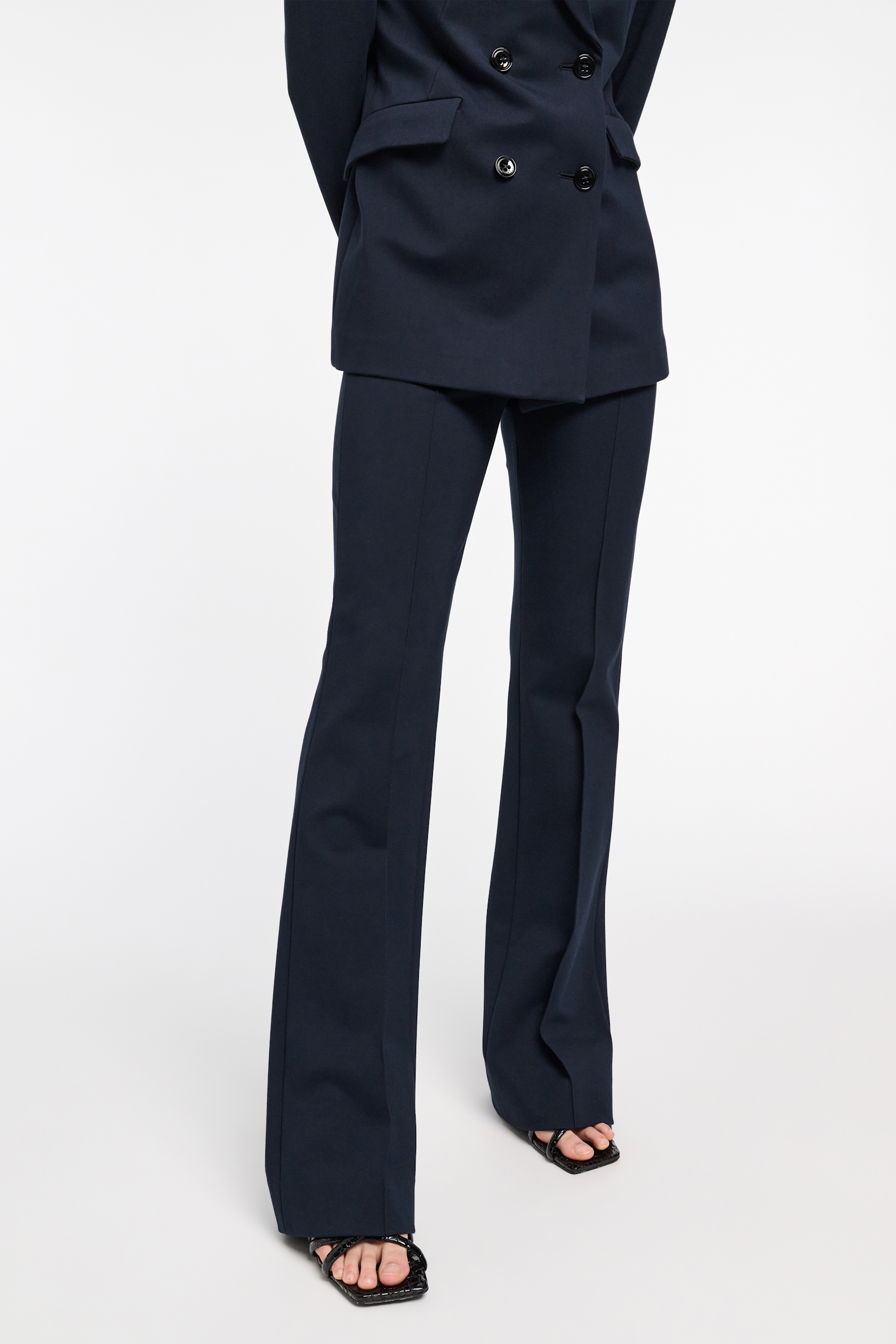 Dorothee Schumacher Flared pants in Punto Milano dark navy