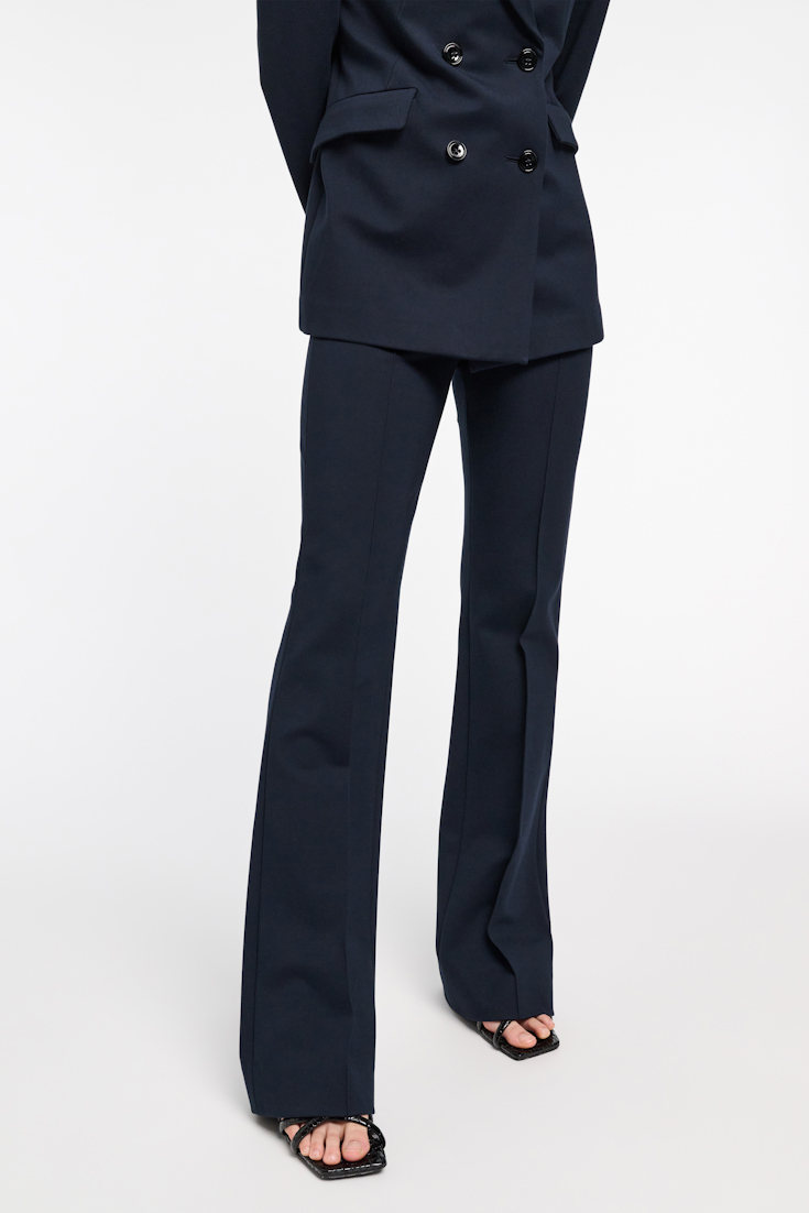 Dorothee Schumacher Flared pants in Punto Milano dark navy