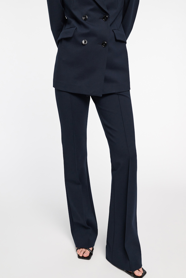 Dorothee Schumacher Flared pants in Punto Milano dark navy