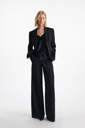 Dorothee Schumacher Hose mit weitem Bein aus Punto Milano dark navy