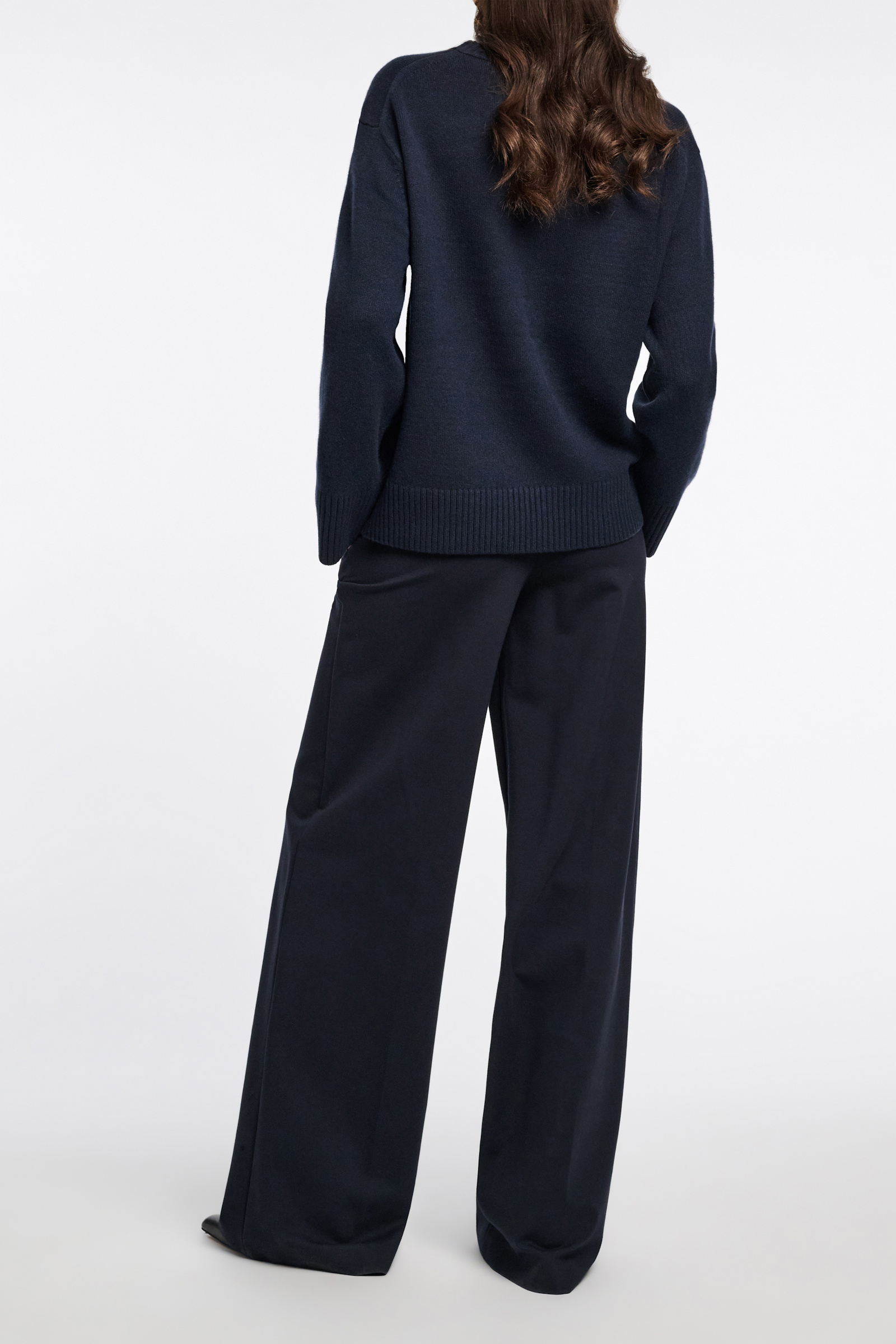 Dorothee Schumacher Hose mit weitem Bein aus Punto Milano dark navy