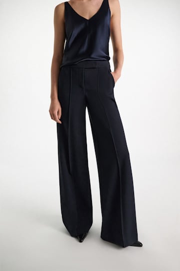 Dorothee Schumacher Hose mit weitem Bein aus Punto Milano dark navy