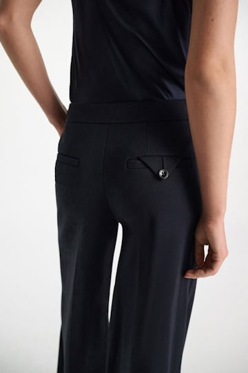 Dorothee Schumacher Hose mit weitem Bein aus Punto Milano dark navy