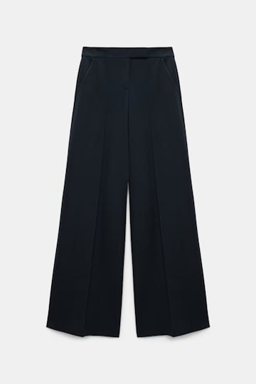 Dorothee Schumacher Hose mit weitem Bein aus Punto Milano dark navy