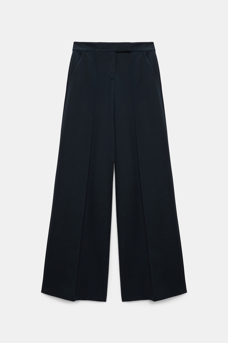 Dorothee Schumacher Hose mit weitem Bein aus Punto Milano dark navy