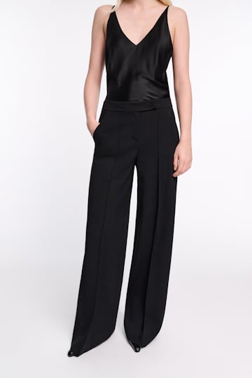 Dorothee Schumacher Hose mit weitem Bein aus Punto Milano pure black