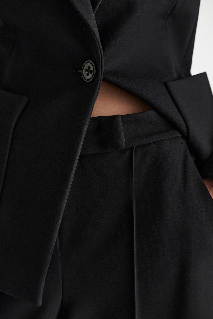Dorothee Schumacher Hose mit weitem Bein aus Punto Milano pure black