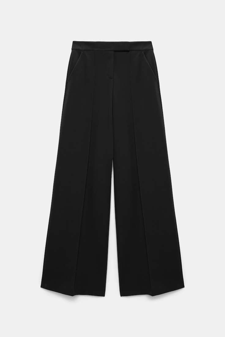 Dorothee Schumacher Hose mit weitem Bein aus Punto Milano pure black