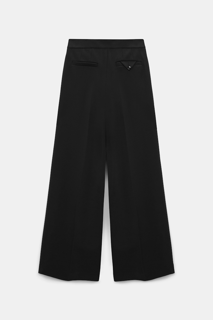 Dorothee Schumacher Hose mit weitem Bein aus Punto Milano pure black