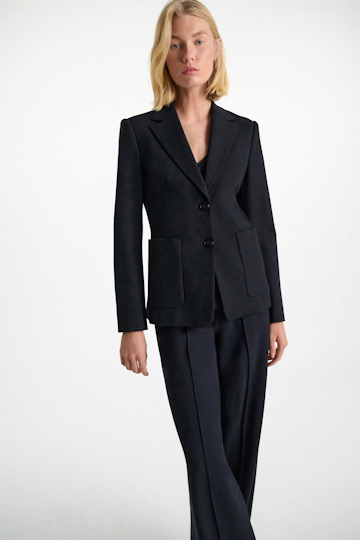 Dorothee Schumacher Blazer aus Punto Milano mit aufgesetzten Taschen dark navy