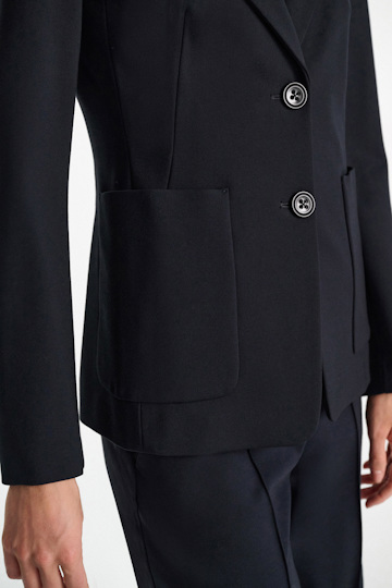 Dorothee Schumacher Blazer aus Punto Milano mit aufgesetzten Taschen dark navy