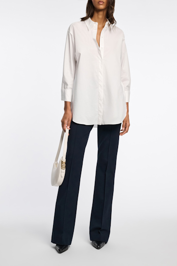 Dorothee Schumacher Lange Hemdbluse aus Popeline pure white
