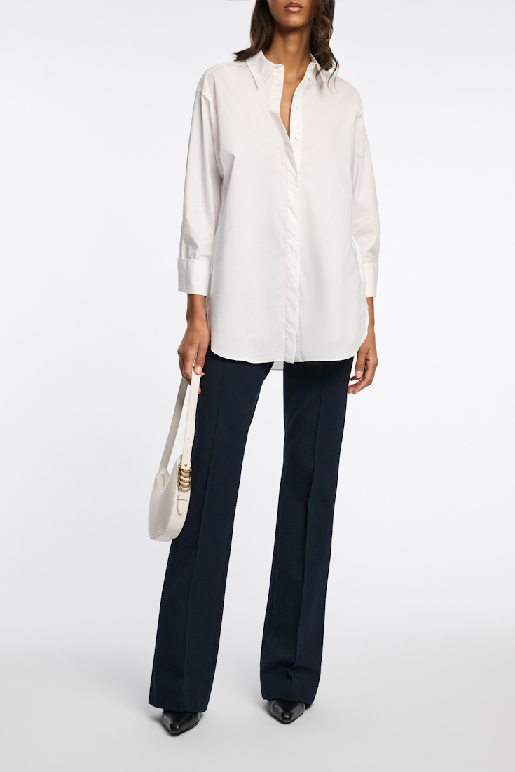 Dorothee Schumacher Relaxed fit stretch cotton poplin shirt pure white