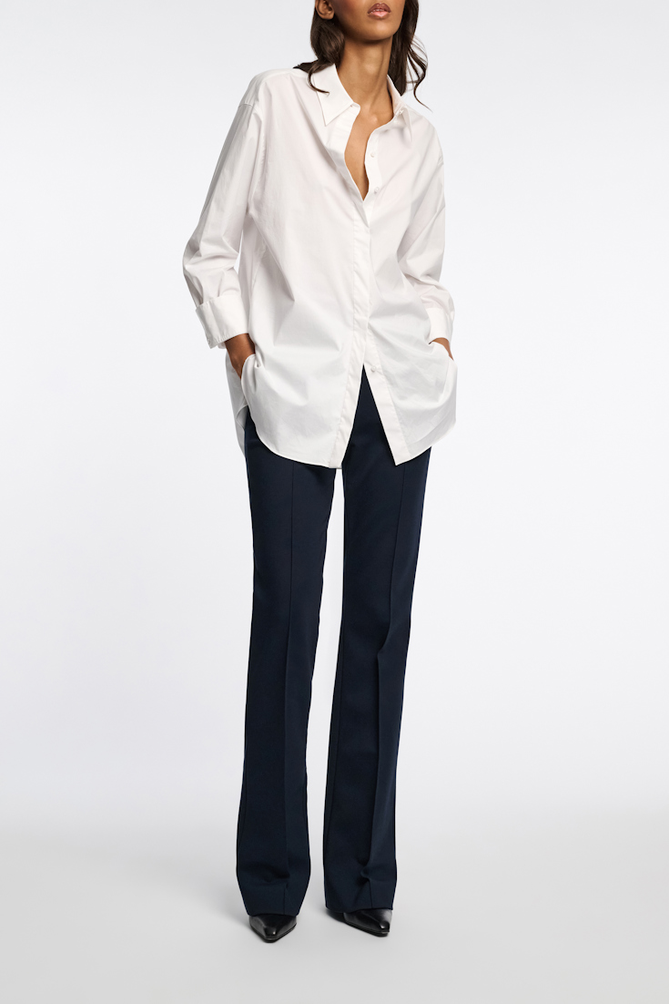Dorothee Schumacher Relaxed fit stretch cotton poplin shirt pure white