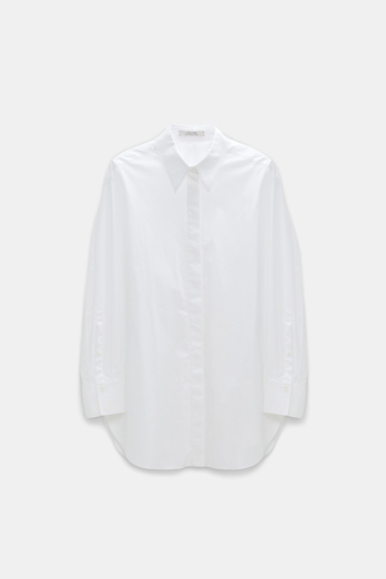 Dorothee Schumacher Relaxed fit stretch cotton poplin shirt pure white