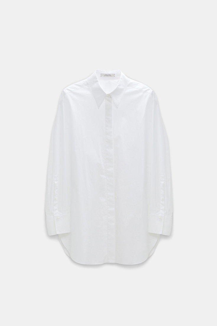 Dorothee Schumacher Relaxed fit stretch cotton poplin shirt pure white