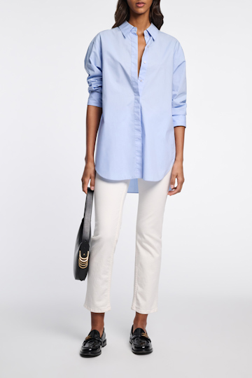 Dorothee Schumacher Lange Hemdbluse aus Popeline soft blue