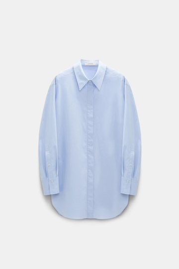 Dorothee Schumacher Lange Hemdbluse aus Popeline soft blue