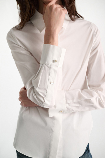 Dorothee Schumacher Baumwoll-Popeline Bluse pure white