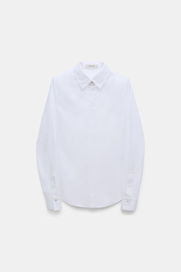 Dorothee Schumacher Baumwoll-Popeline Bluse pure white
