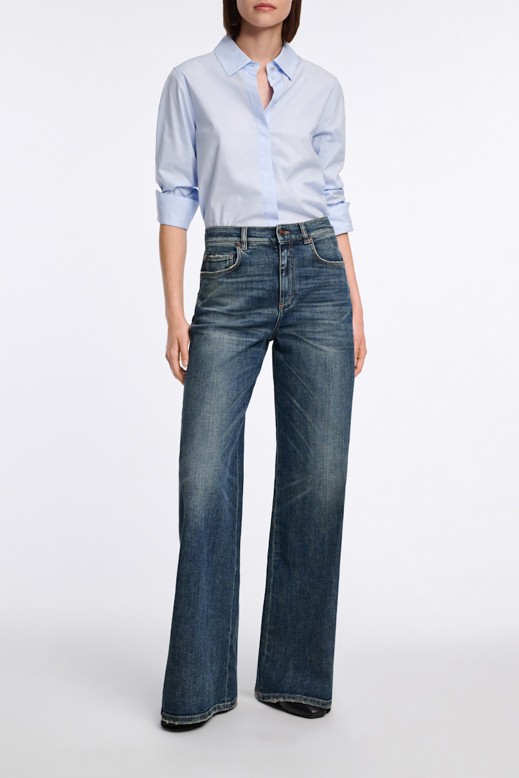 Dorothee Schumacher Cotton-poplin blouse ice sky