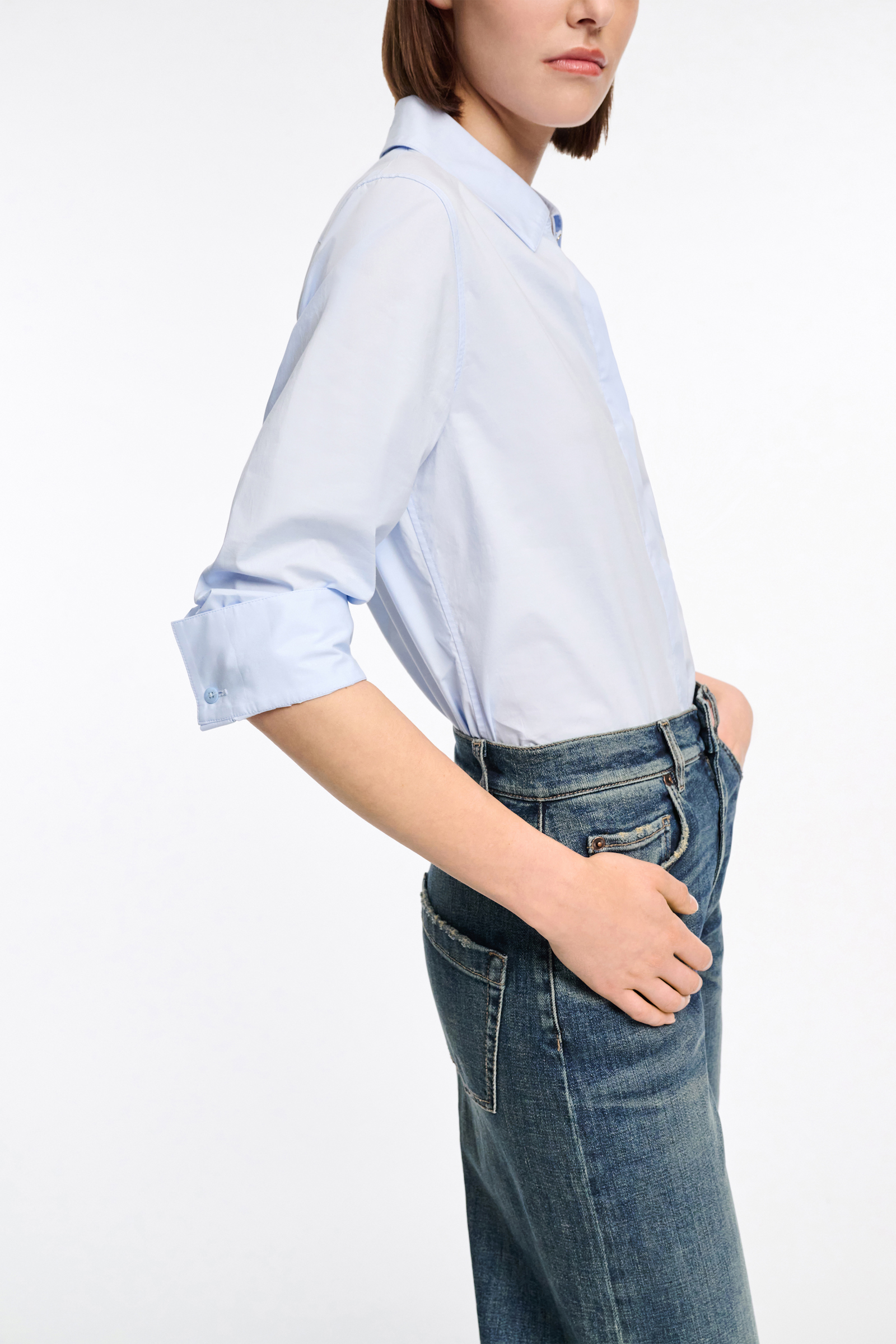 Dorothee Schumacher Cotton-poplin blouse ice sky