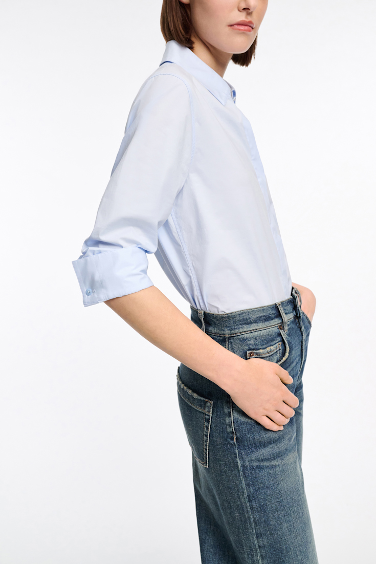 Dorothee Schumacher Cotton-poplin blouse ice sky