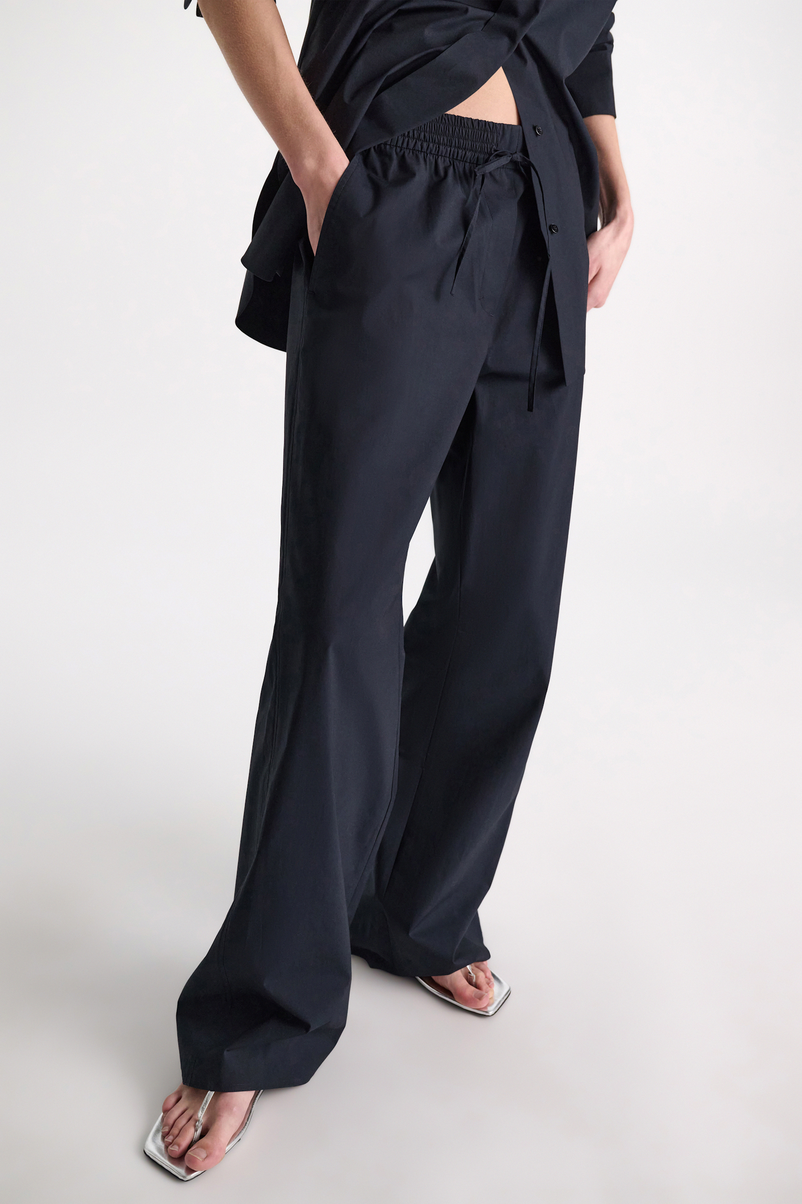 Dorothee Schumacher Cotton-poplin pants dark navy