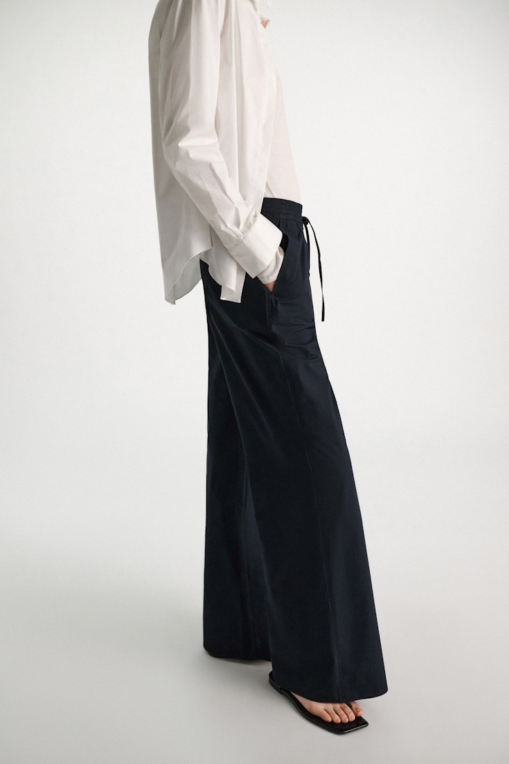 Dorothee Schumacher Cotton-poplin pants dark navy