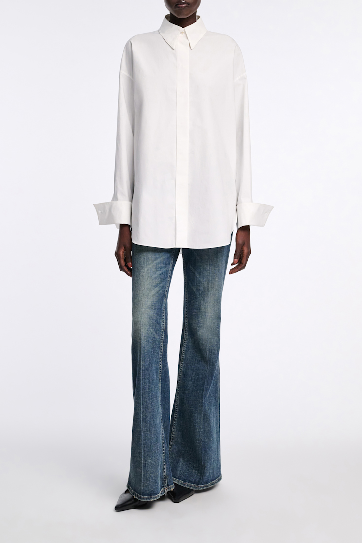 Dorothee Schumacher Oversized Baumwoll-Popeline Hemd pure white