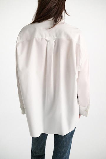 Dorothee Schumacher Oversized Baumwoll-Popeline Hemd pure white