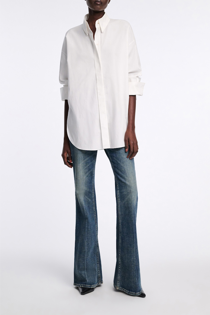 Dorothee Schumacher Oversized Baumwoll-Popeline Hemd pure white