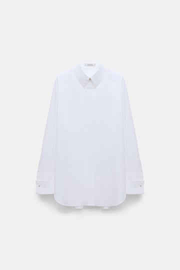Dorothee Schumacher Oversized Baumwoll-Popeline Hemd pure white