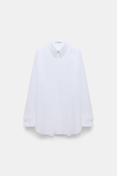 Dorothee Schumacher Oversized Baumwoll-Popeline Hemd pure white