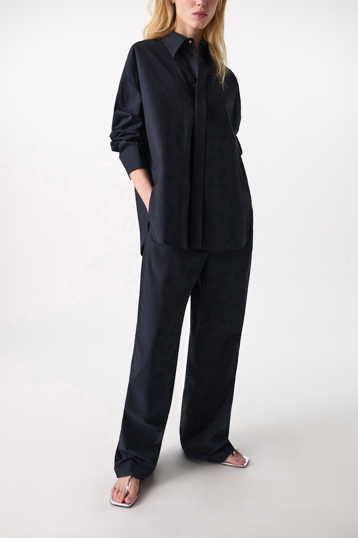 Dorothee Schumacher Oversized cotton-poplin shirt dark navy
