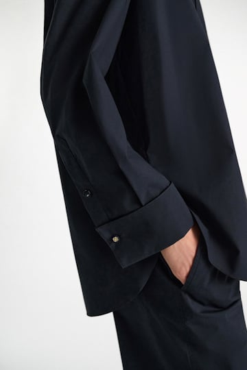Dorothee Schumacher Oversized Baumwoll-Popeline Hemd dark navy