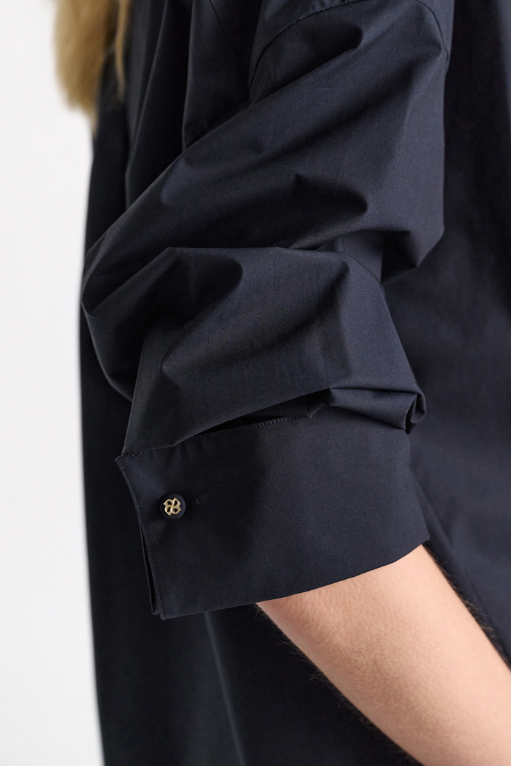 Dorothee Schumacher Oversized cotton-poplin shirt dark navy
