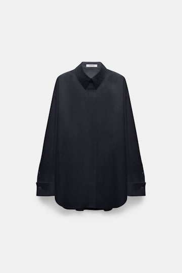 Dorothee Schumacher Oversized cotton-poplin shirt dark navy