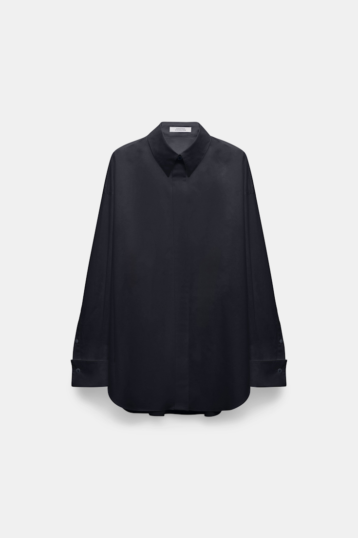 Dorothee Schumacher Oversized cotton-poplin shirt dark navy