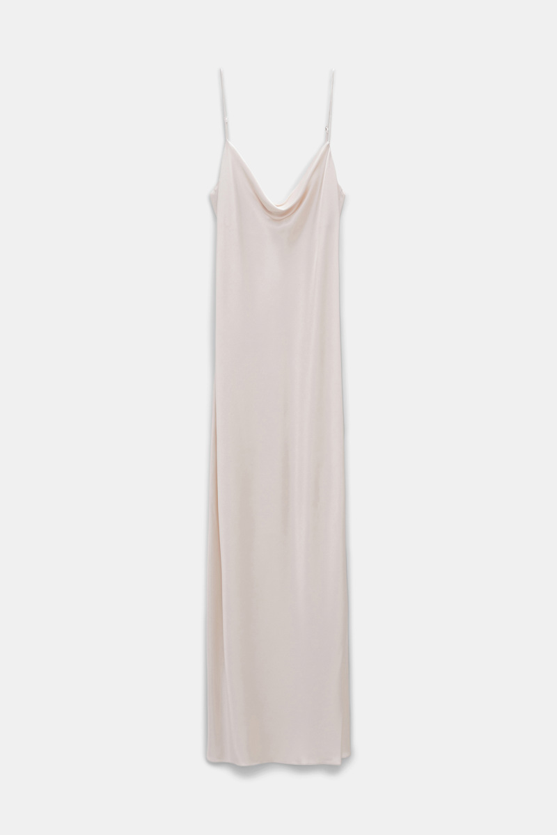 Dorothee Schumacher Women's White Loosely Fitted Stretch Silk-Satin Midi-Dress Xxs