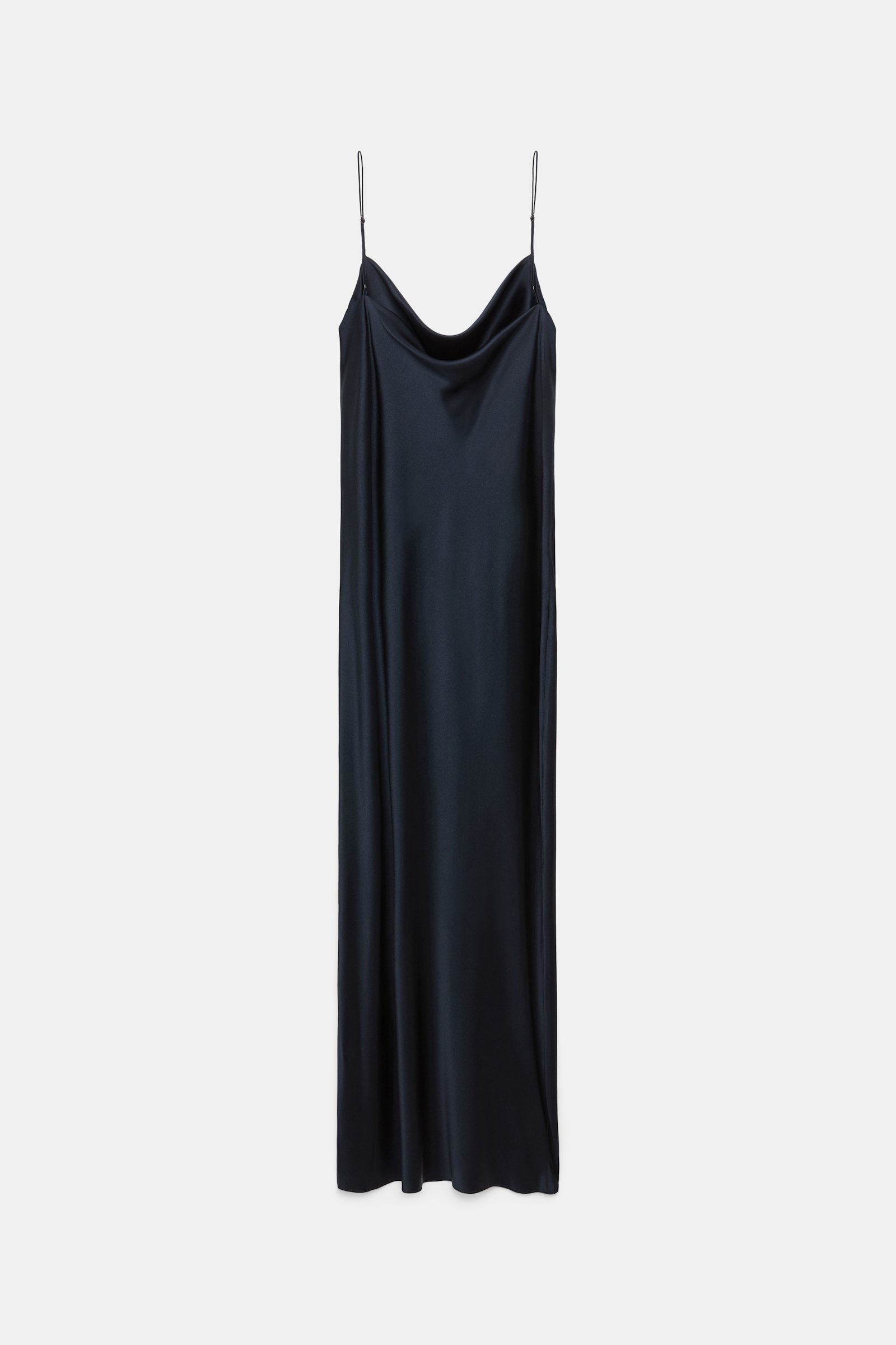 Dorothee Schumacher Kleid aus Satin mit Wasserfallausschnitt dark navy