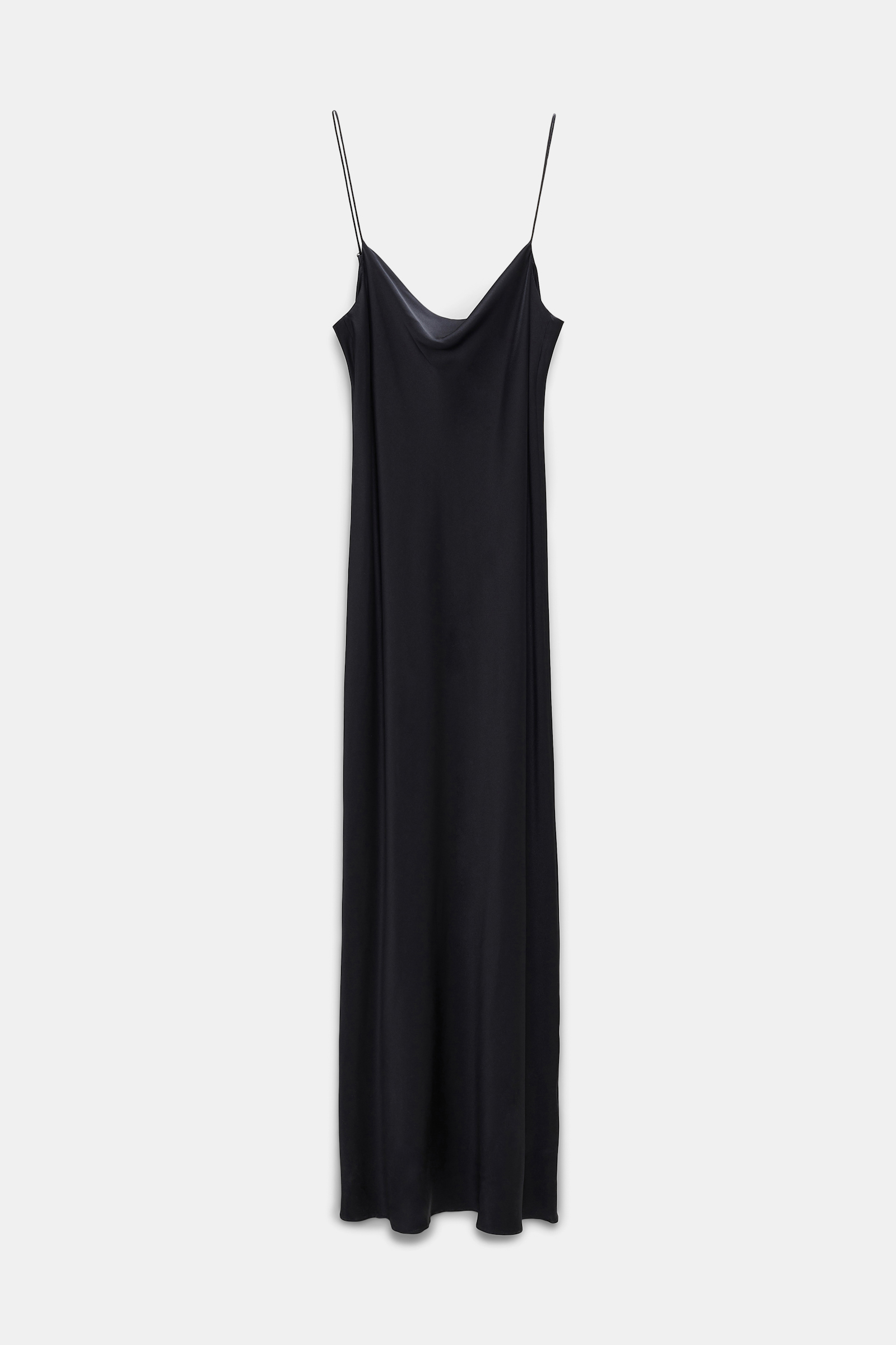 Dorothee Schumacher Loosely fitted stretch silk-satin midi-dress pure black