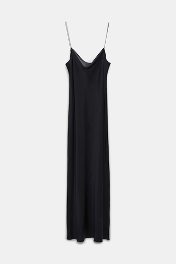 Dorothee Schumacher SATIN KLEID MIT WASSERFALLAUSSCHNITT pure black