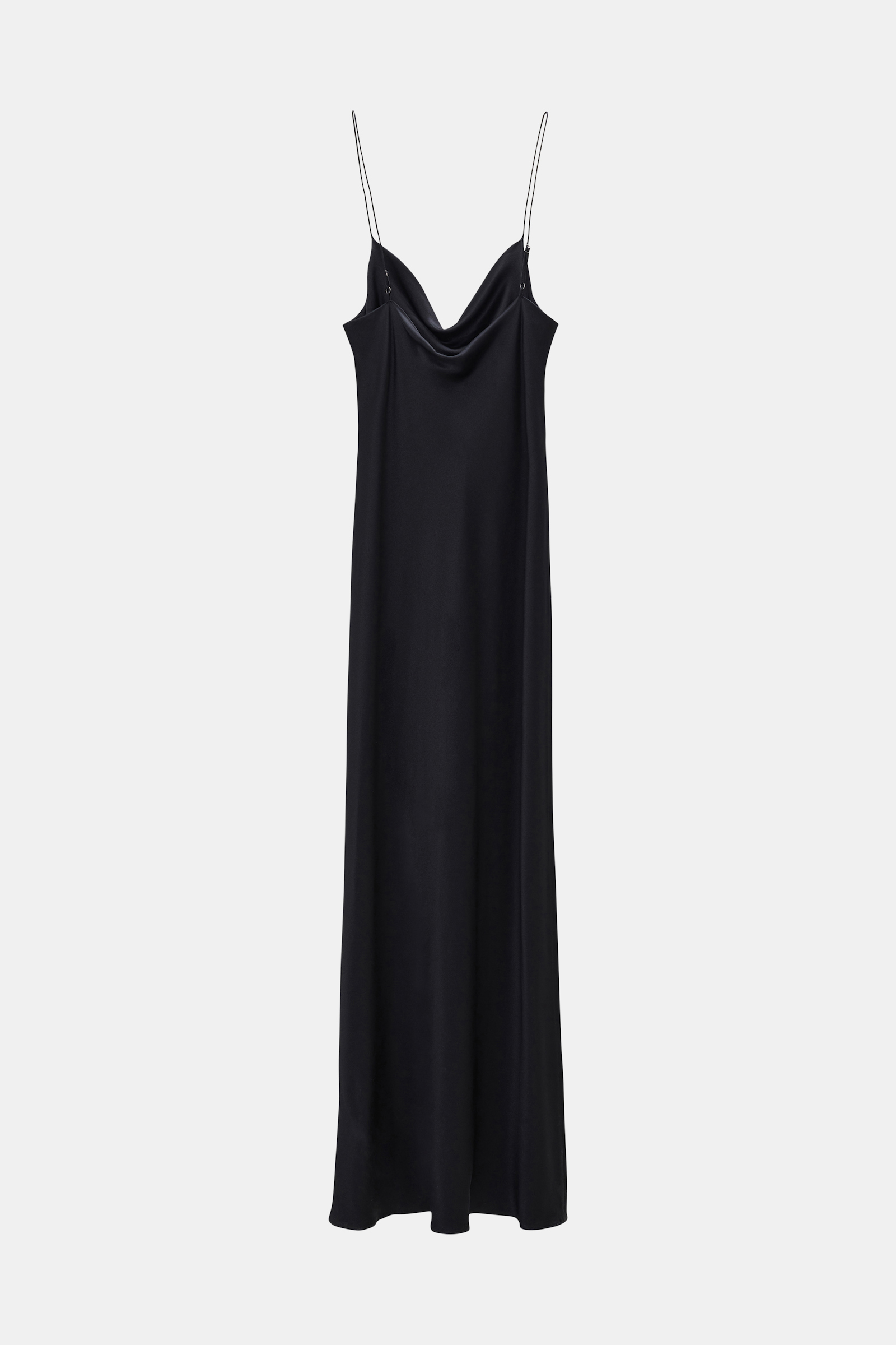 Dorothee Schumacher DRAPED FRONT SATIN DRESS pure black