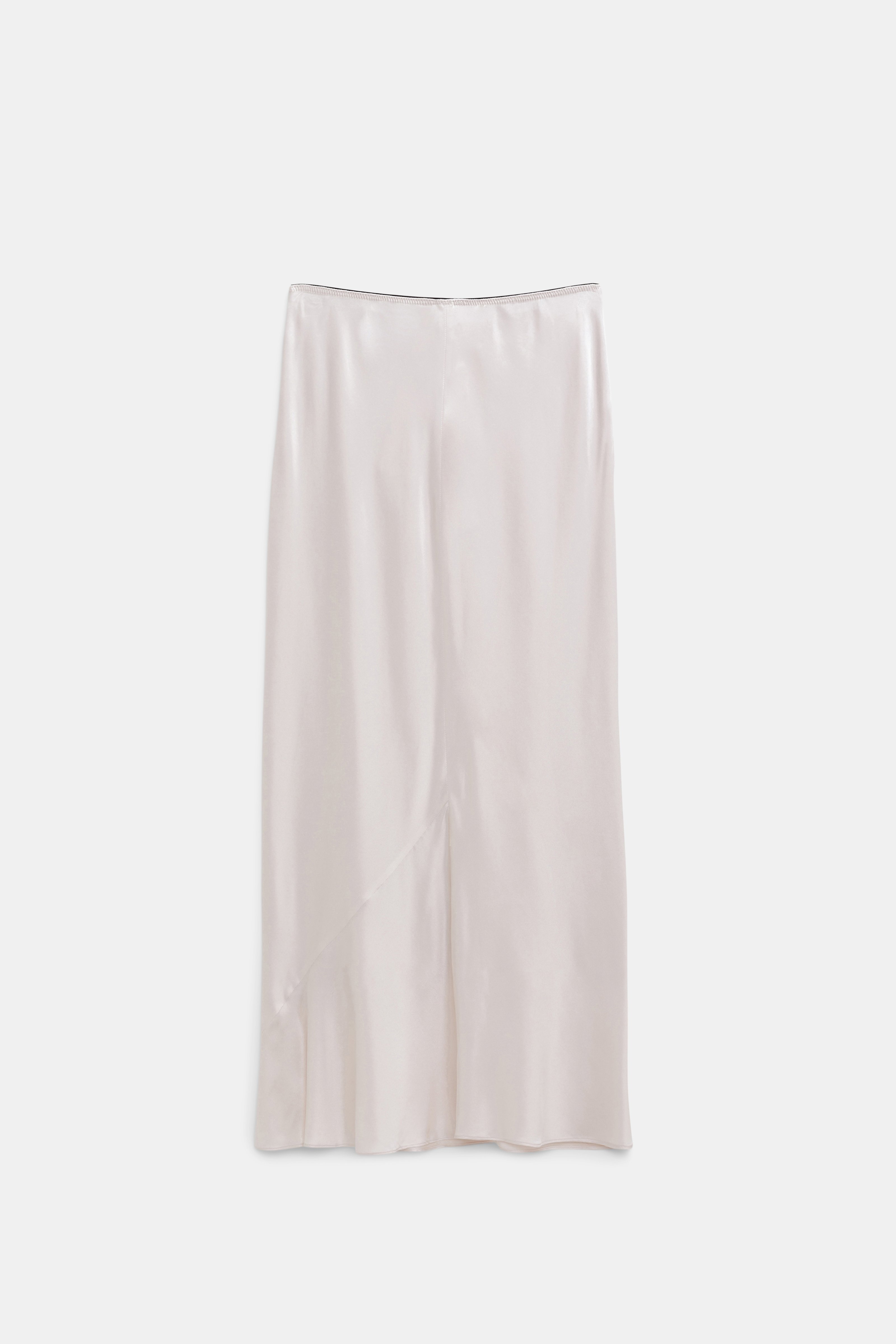 Silk satin midi skirt white new arrivals