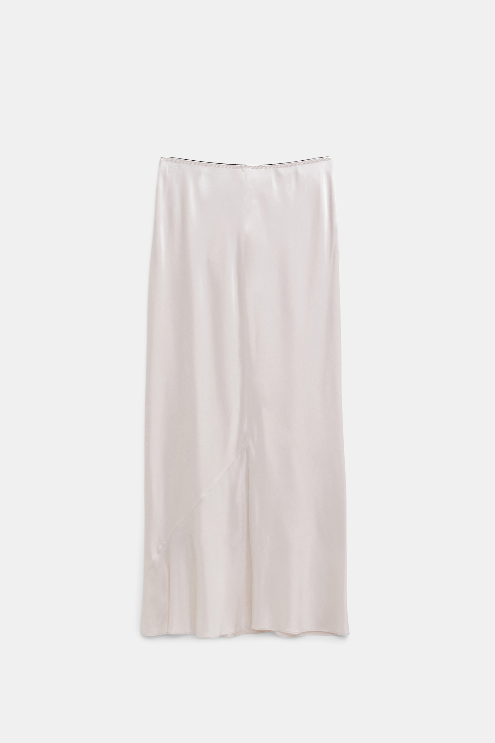 Dorothee Schumacher Rock aus Satin mit Bias-Cut natural white