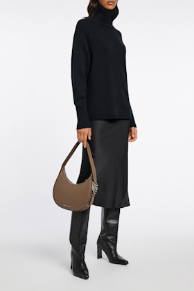 Dorothee Schumacher Rock aus Satin mit Bias-Cut pure black