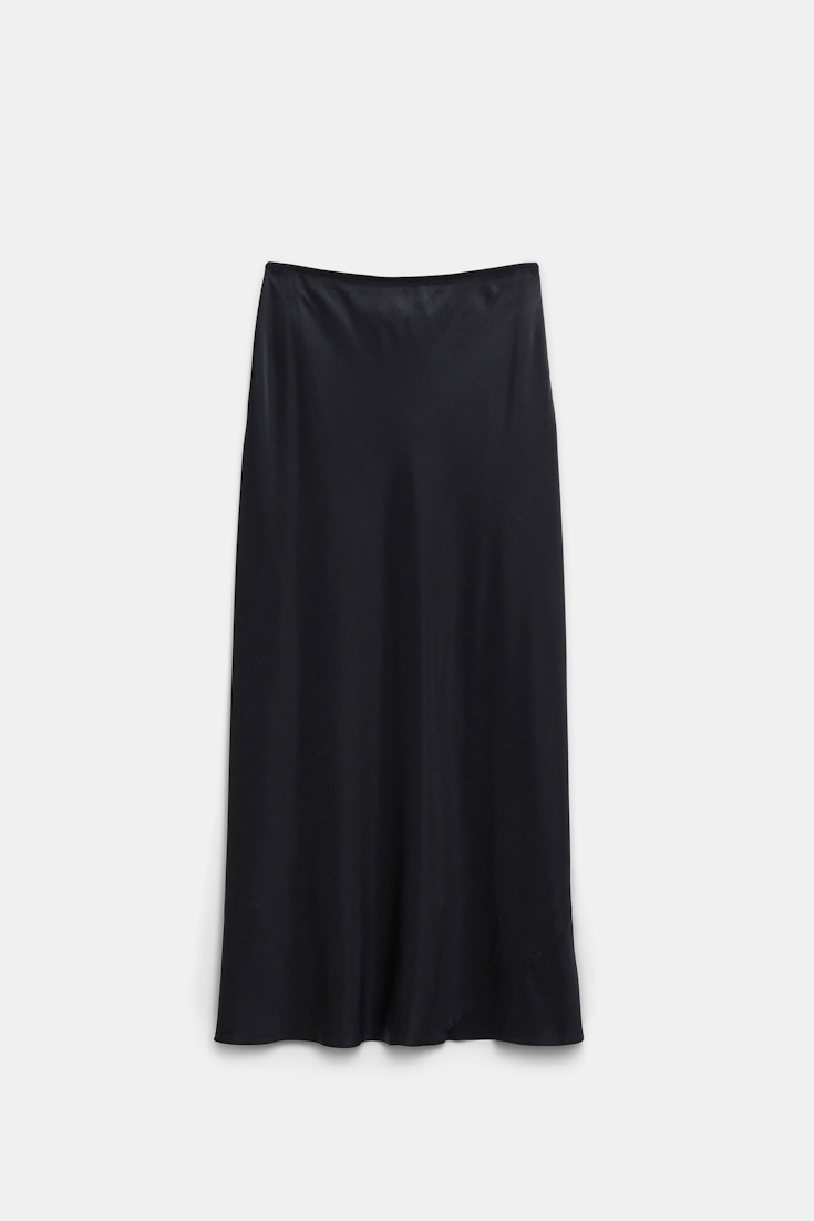 Dorothee Schumacher Stretch silk-satin midi-skirt pure black