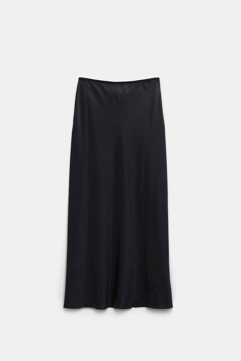 Dorothee Schumacher Rock aus Satin mit Bias-Cut pure black
